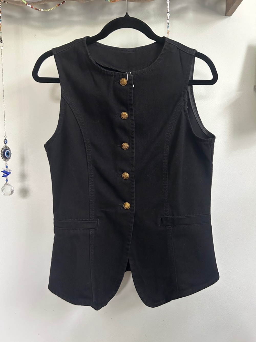 Black Buttoned Vest